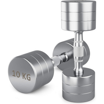 Гантель UNIX FIT PRO круглая хромированная 10 кг, 2 шт.